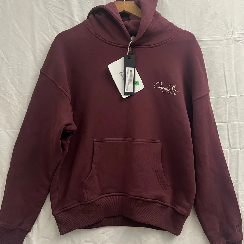 Only The Blind London MAROON ESSENTIAL HOODIE S Maroon Color Men Small Fashion - Picture 9 of 13